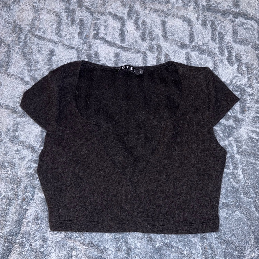 Motel Rocks Black Crop Top